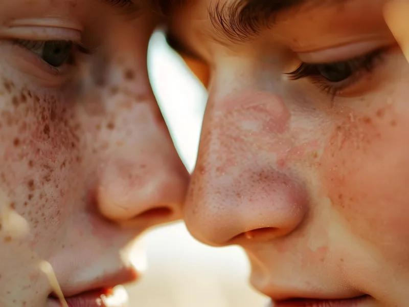 rostos com hiperpigmentação pós-inflamatória