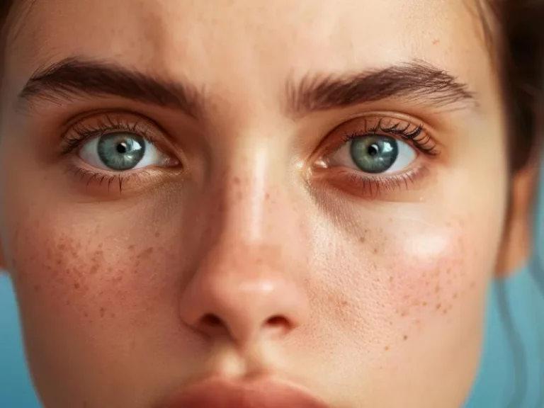 retrato próximo de uma mulher com a pele hiperpigmentada