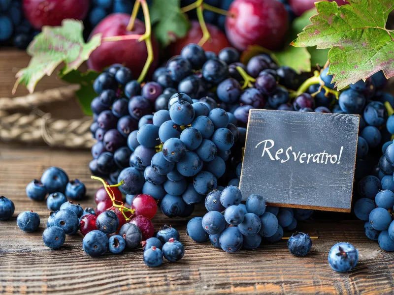 uvas e arandos numa mesa