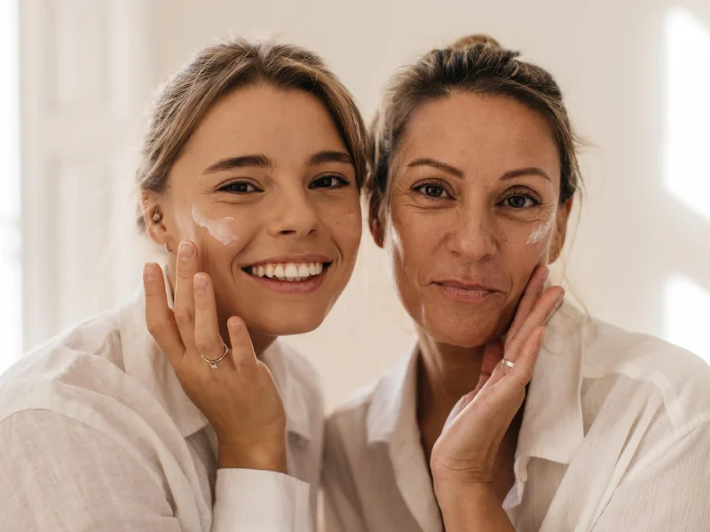mulheres a aplicar creme