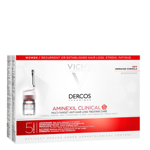 Vichy Dercos Aminexil Clinical 5 Ampolas Tratamento Antiqueda Mulher