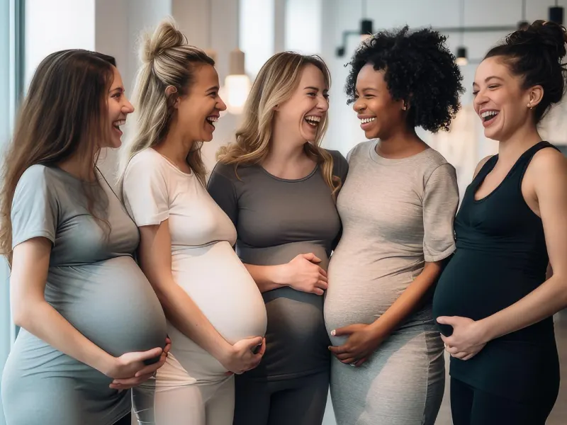 cinco mulheres grávidas
