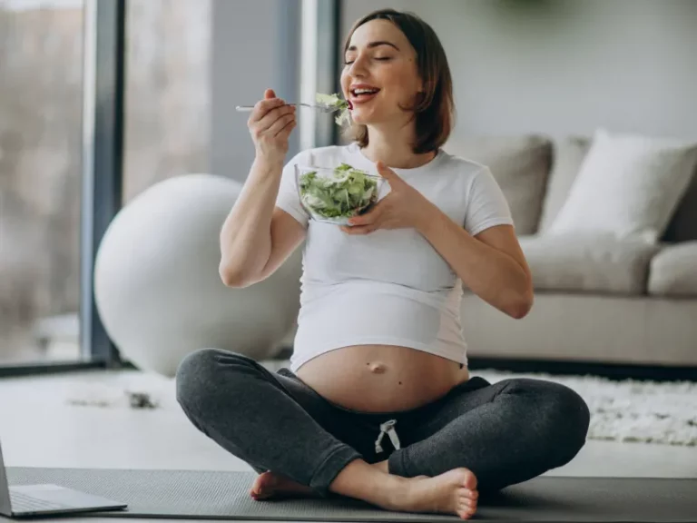 grávida comer salada